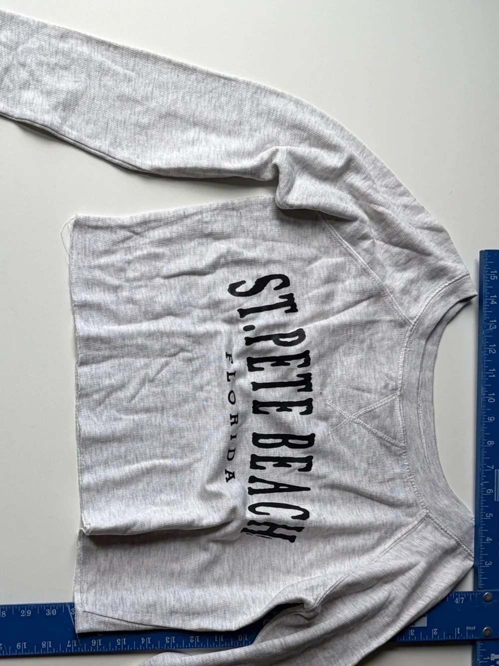 St. Pete Beach Gray Long Sleeve Crop Tee